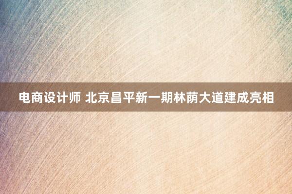 电商设计师 北京昌平新一期林荫大道建成亮相